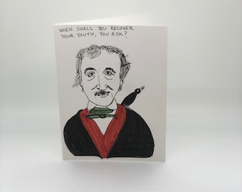 Edgar Allen Poe Birthday Card
