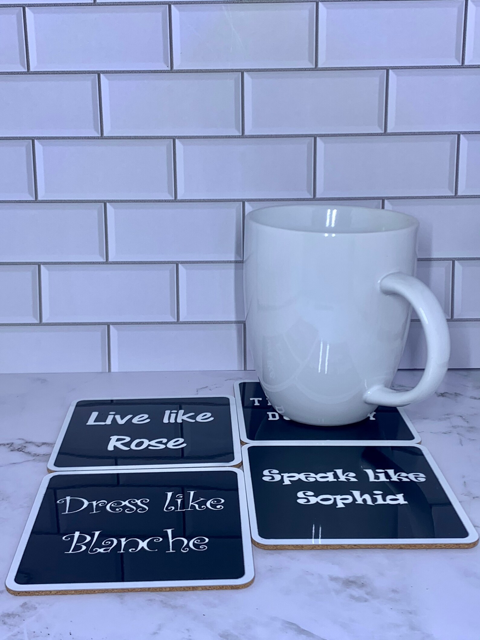 Rose Blanche Dorothy and Sophia Coaster Set Infusible Ink Etsy