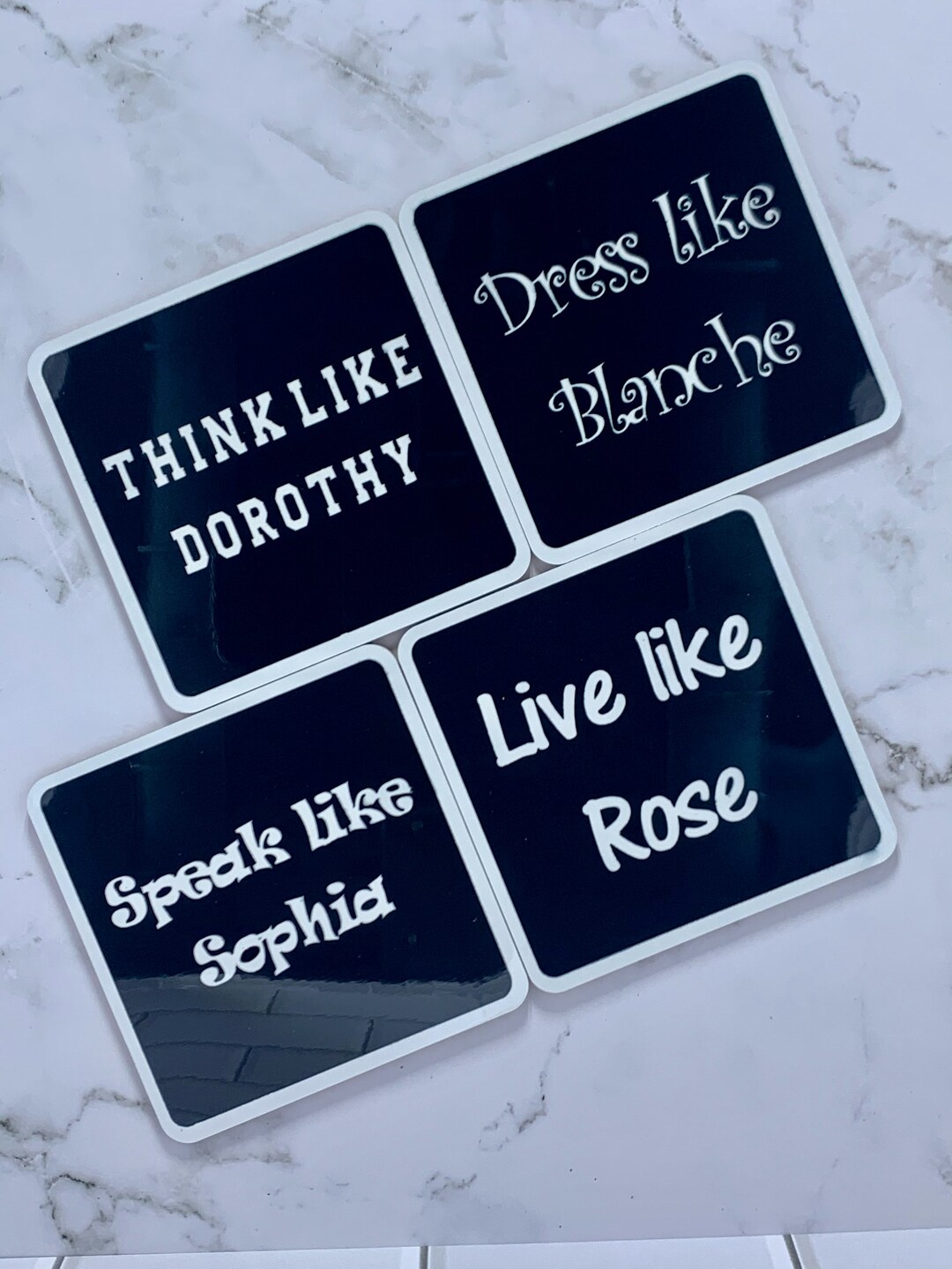 Rose Blanche Dorothy and Sophia Coaster Set Infusible Ink Etsy