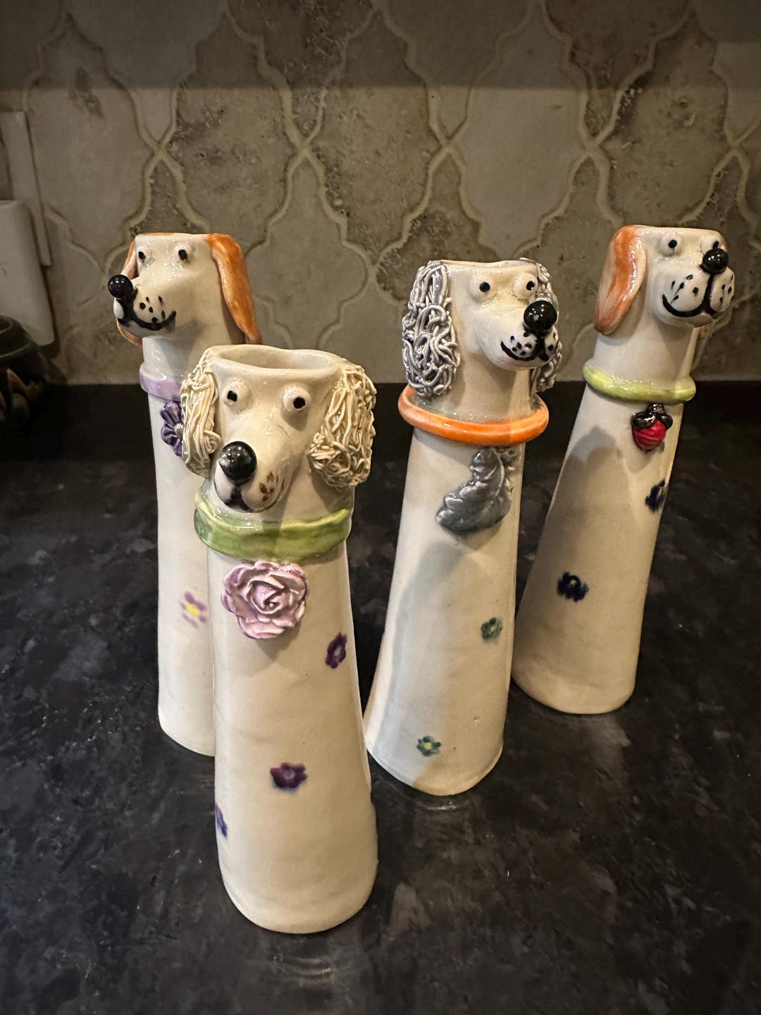 Curated visual reference: Gallery Detail: Whimsical Stoneware Dog Vases