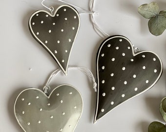 Decorative heart made of metal, heart for hanging, window decoration dots heart, gift tag heart