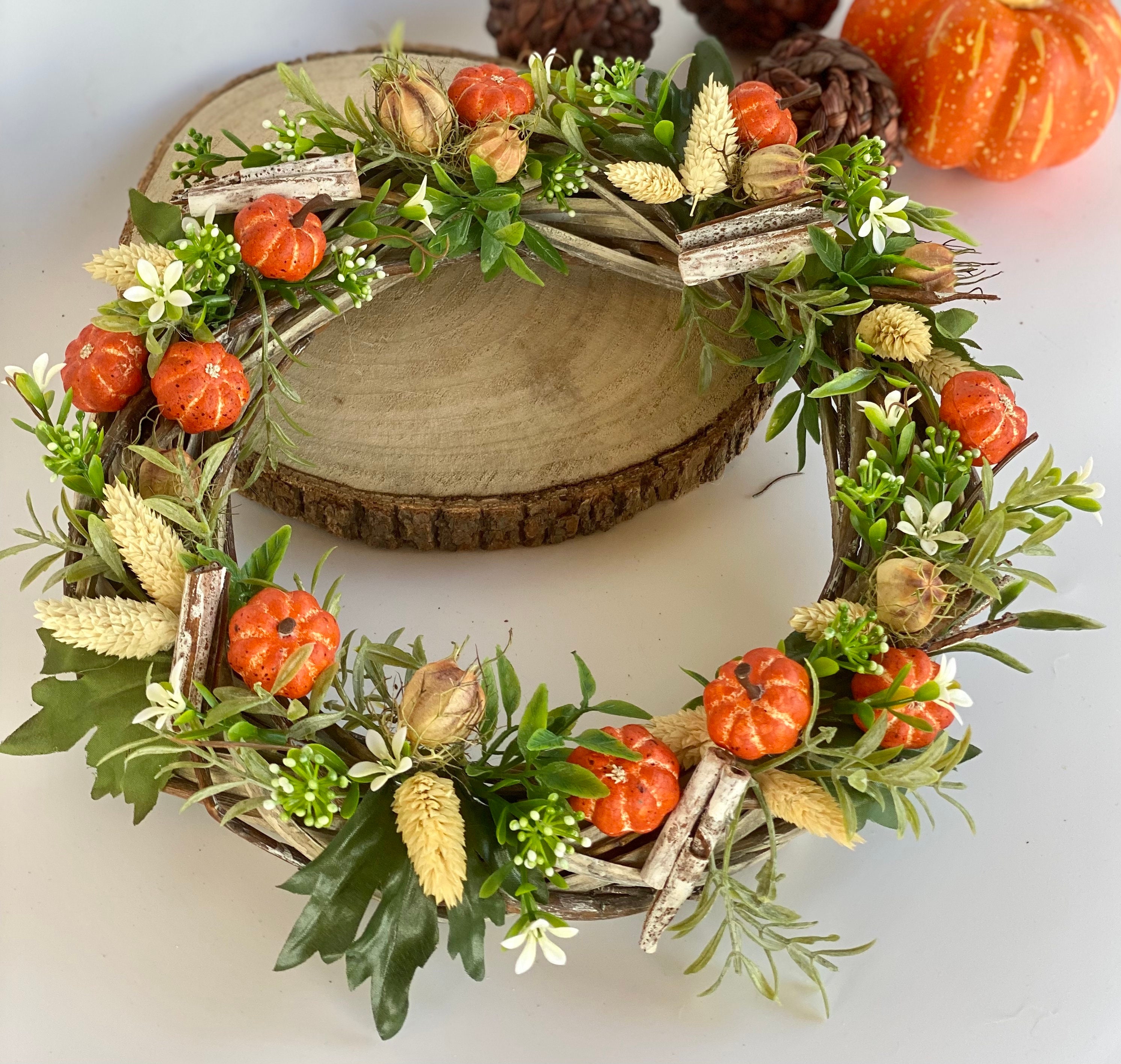 Glas Türkranz Herbstdeko - 42x45cm Orange Für Thanksgiving & Weihnachten