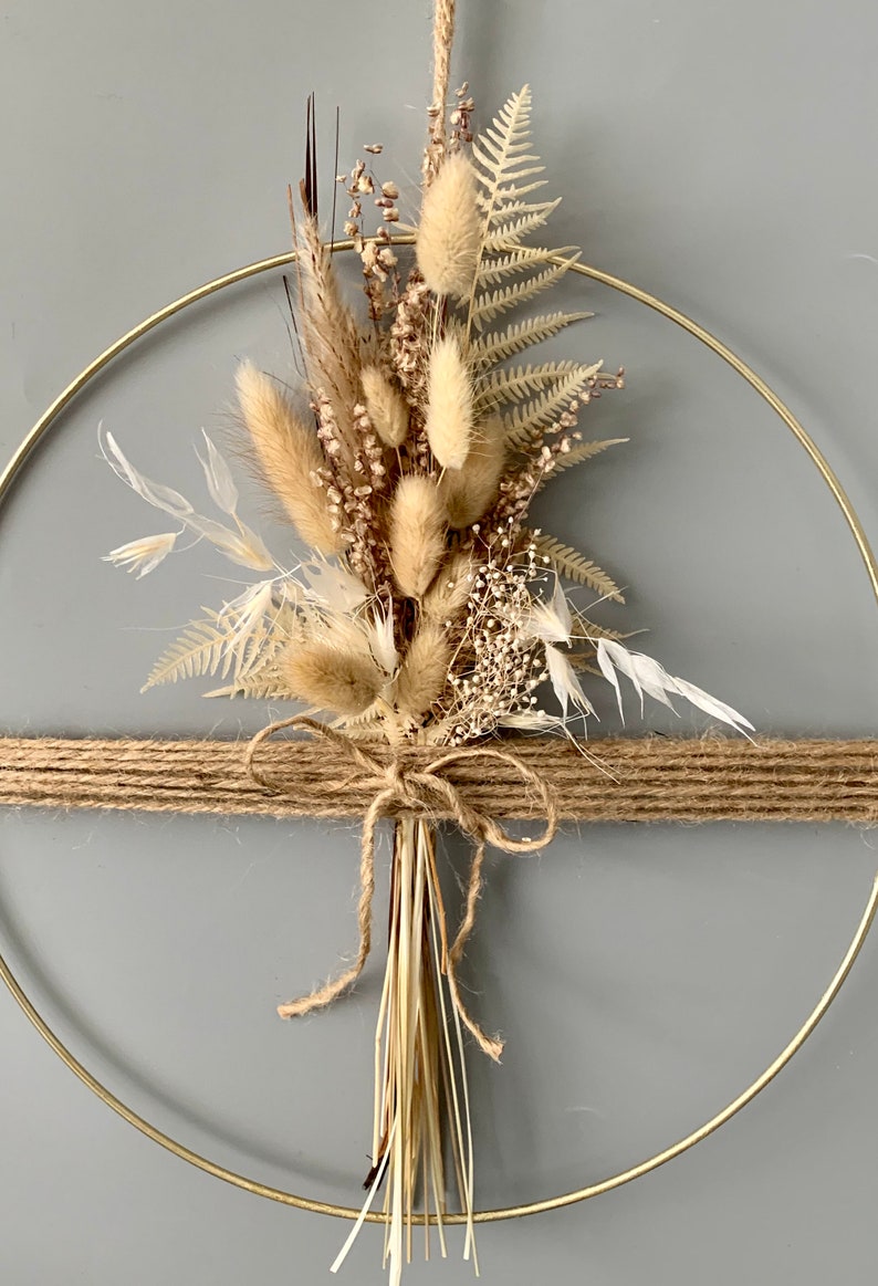 Türkranz Aus Premium Trockenblumen Und Eucalyptus Mit Willkommen Schild - 30 Cm Boho Deko Für Tür, Wand & Fenster