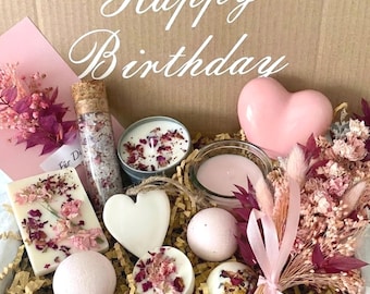 Personalized Rose Gift Box with Name | Rose-Scented Dried Flower Set | Personalized Wellness Gift for Women