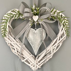 Door wreath welcome, wreath heart shape, welcome wreath, heart for the wall, decorative front door, country house wreath