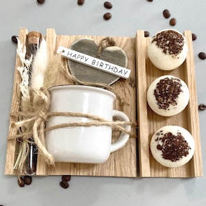 Geschenkset Kaffee, Badekugel Geschenk Frau Mann, Espresso Geschenke Set, Klötzchengeschenk, Geburtstagsgeschenk Freundin, Danke Kollegin