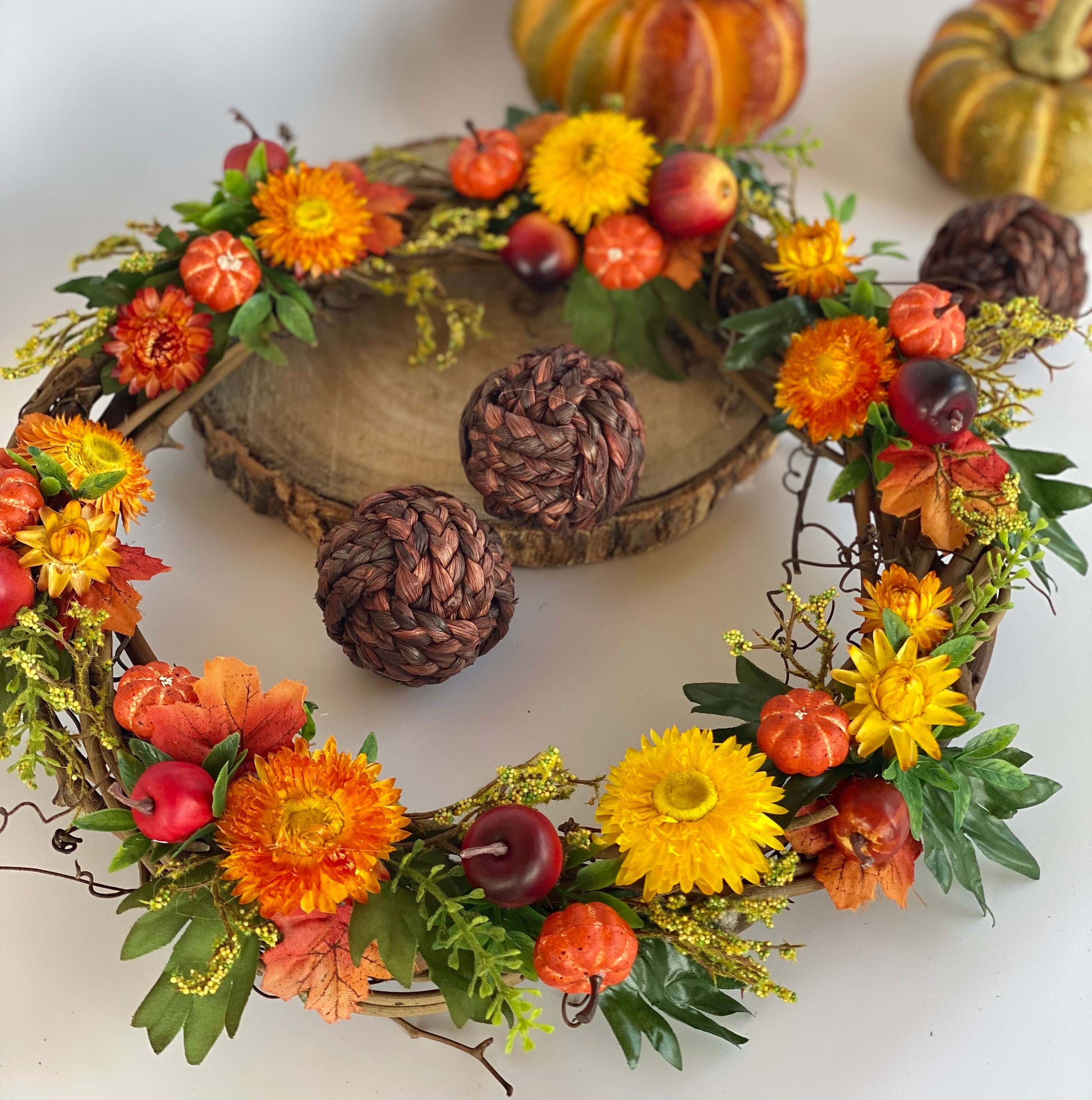 Corona de la puerta guirnalda corona de otoño corona de | Etsy