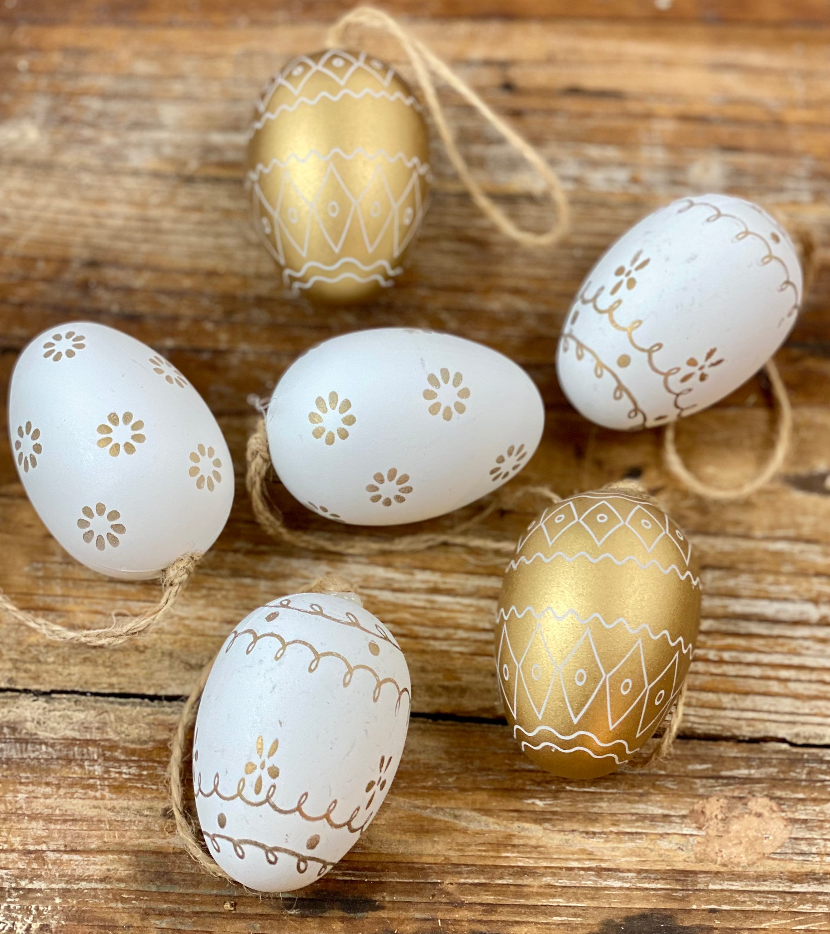 Oeufs de Pâques - Oeufs Décoration 6 Pièces Triés Décoration d'art de Arbustes Bricolage Arbustes