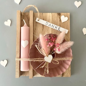 Thank you gift women, souvenir thank you pink, attention to say thank you, gift dried flowers, gift set Thank you very much