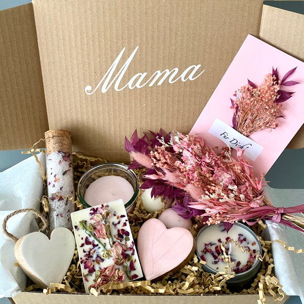 Personalisierte Geschenkbox für Mama, Muttertagsgeschenk, Geschenkset Entspannung Mütter, Geschenkkorb Muttertag, Geschenk Wellness Mutti