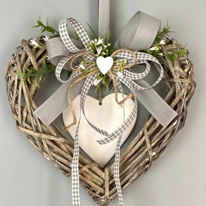 Door wreath all year round, heart shaped wreath, heart for the door, favorite wreath, front door decoration, housewarming gift image 1