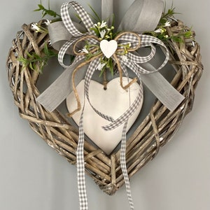 Door wreath all year round, heart shaped wreath, heart for the door, favorite wreath, front door decoration, housewarming gift image 10