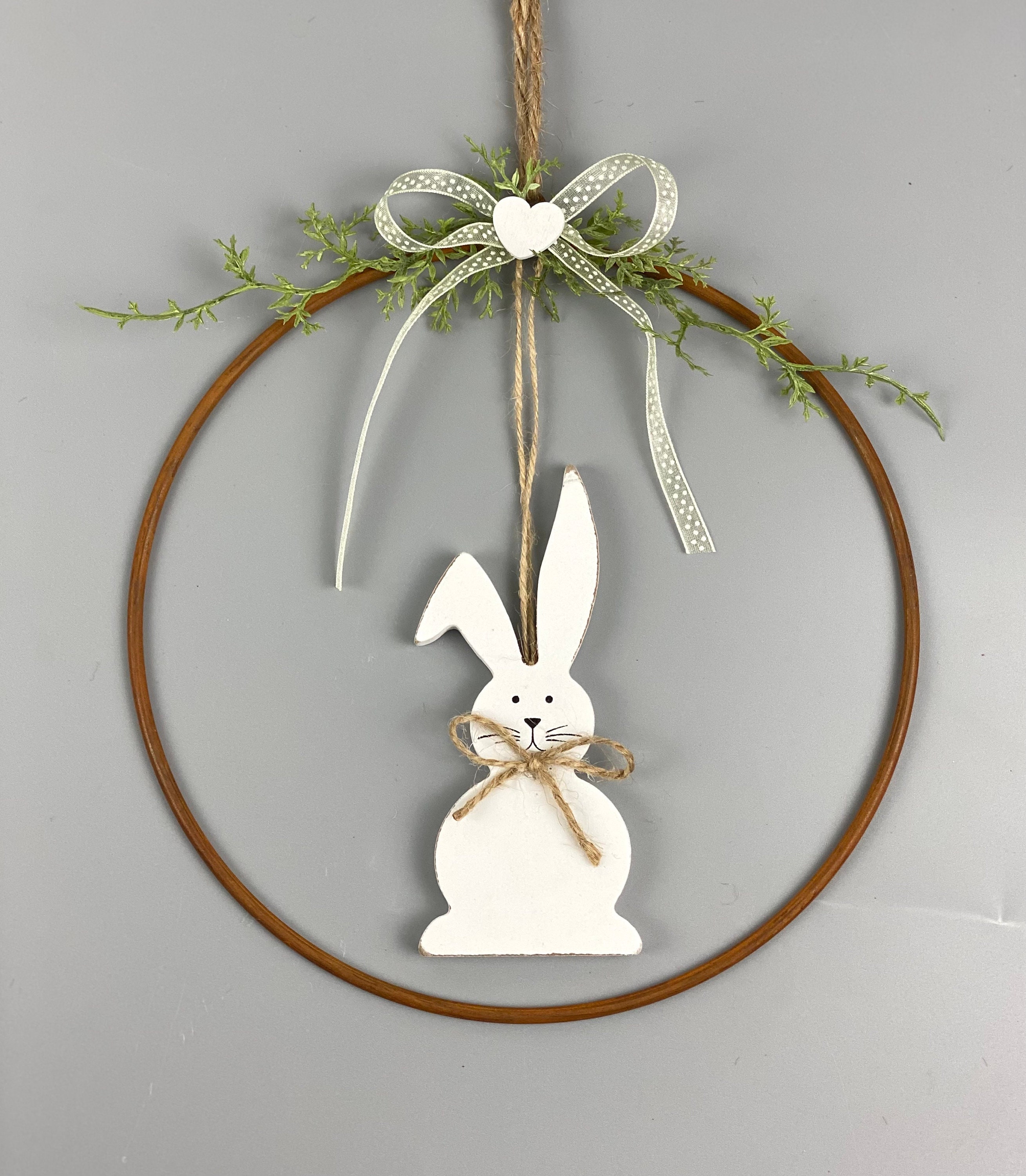 Couronne de Porte Pâques - Décoration Anneau Lapin Couronne Rust