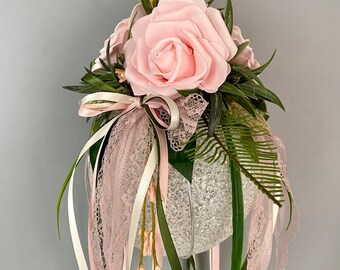 Boule de décoration de fenêtre avec roses pour fenêtres, boule décorative à suspendre rose, décoration de fenêtre d'été, cintre de fenêtre toute l'année avec rose