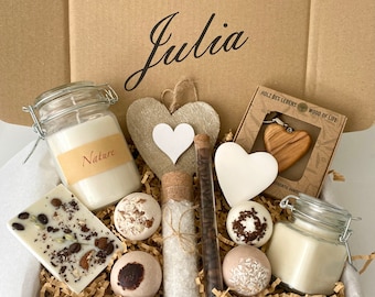 Personalized gift box with name, gift basket for women, gift box for mom, best friend break gift, wellness set coffee
