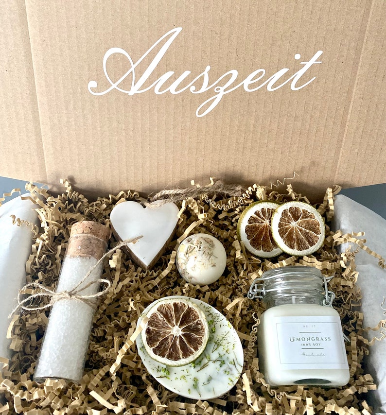 Geschenkbox für Frauen, Wellness Geschenkkorb, Beste Freundin Geschenk, Entspannungsset mit Duft, Me-Time Auszeit Geschenke für Mütter Bild 7