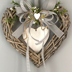 Door wreath all year round, heart shaped wreath, heart for the door, favorite wreath, front door decoration, housewarming gift image 9