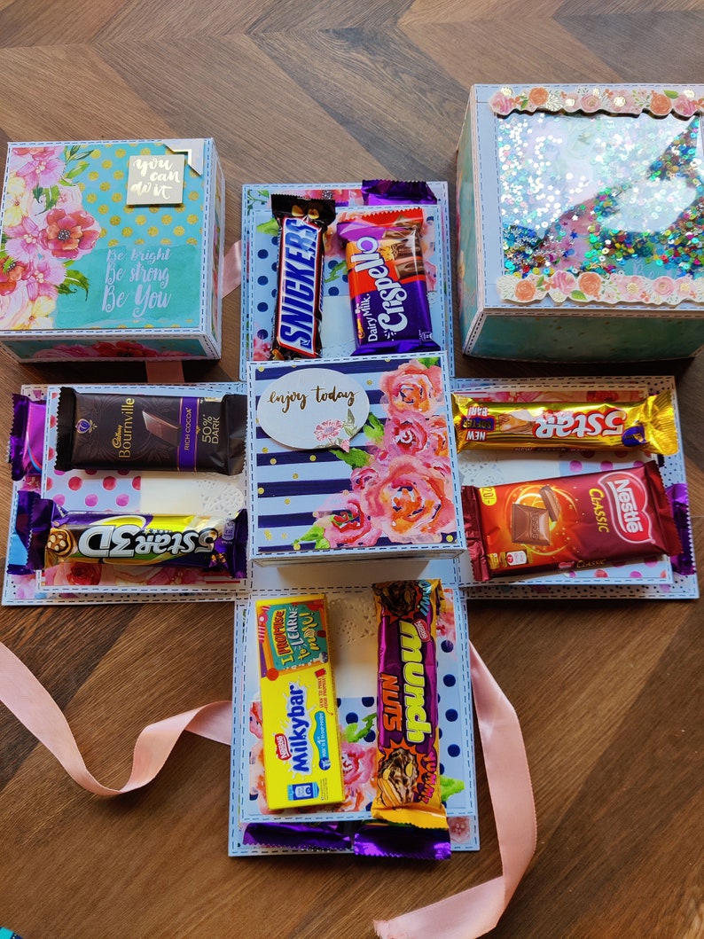 Handmade customised chocolate Explosion box for gifting Etsy
