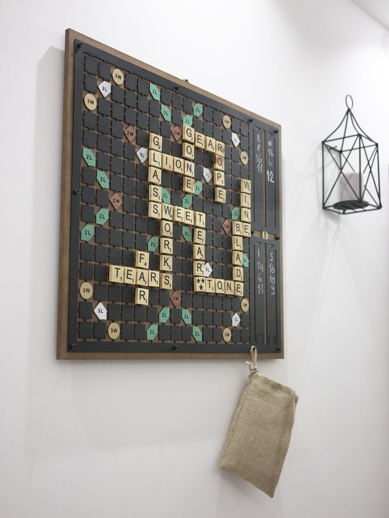 Wall Scrabble Game Board Metal Wall Art Decor Play on Wall Etsy