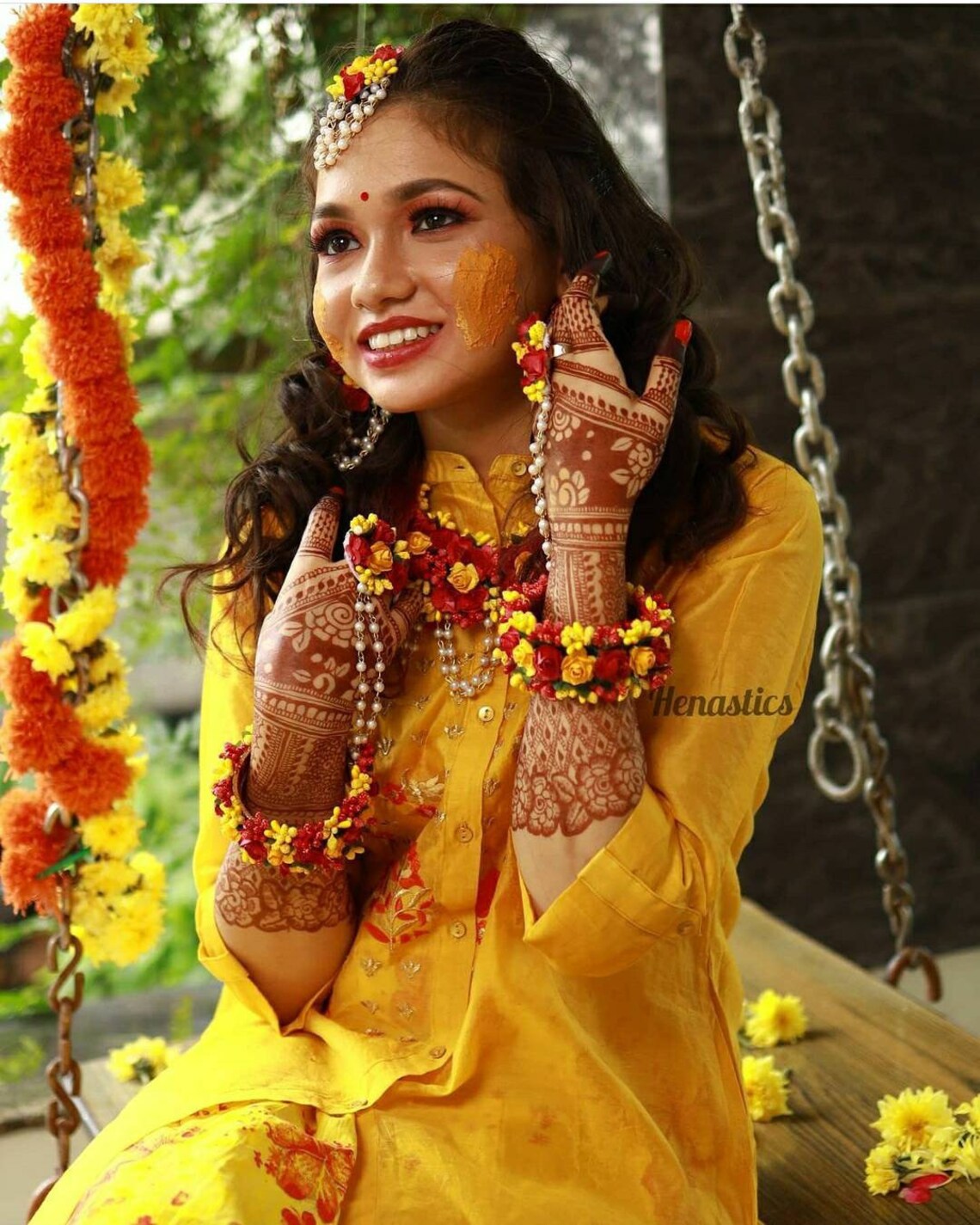 Haldi Mehndi flower jewellery bridal haldi jewelry indian Etsy
