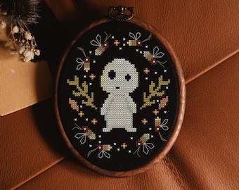 Modèle de point de croix d’un Kodama / Téléchargement numérique / studio Ghibli / lucioles / saison effrayante / art effrayant