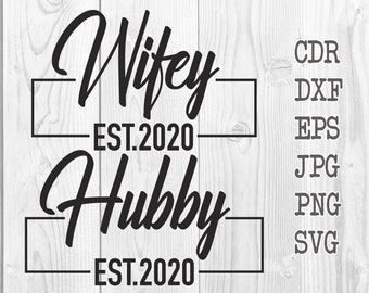 Hubby Wifey Svg Etsy