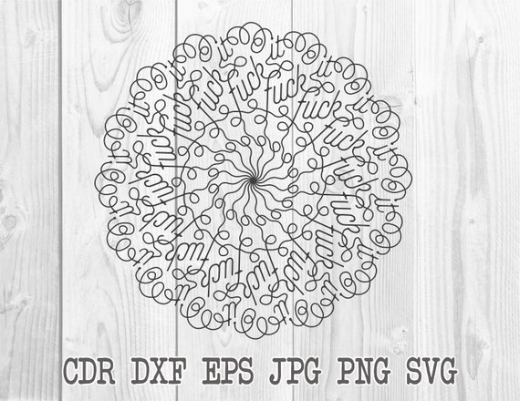 Download F Word Mandala Svg Clipart Handlettered Mandala Cut File Etsy PSD Mockup Templates
