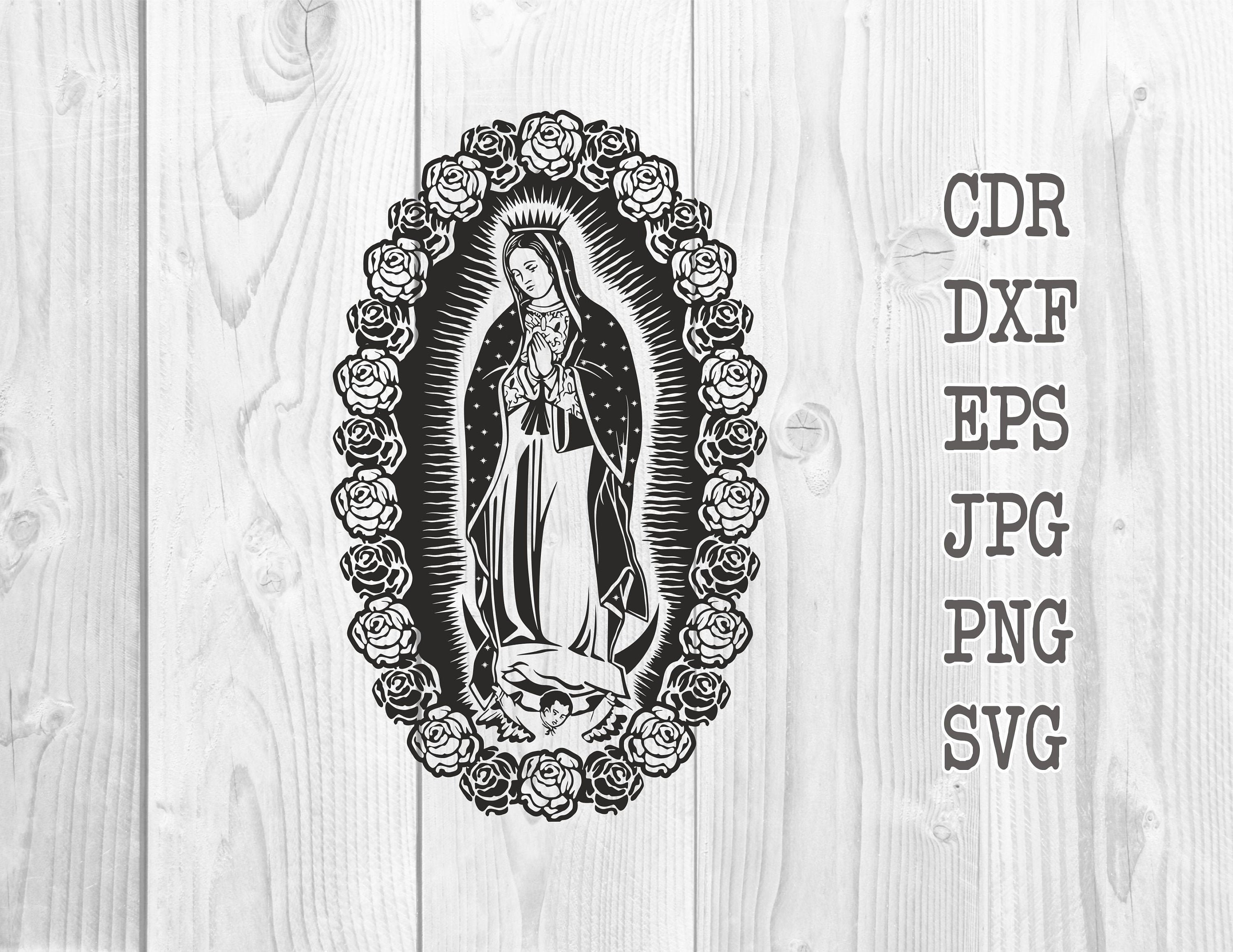 Download Virgin Mary svg design Vector Christian silhouette digital ...