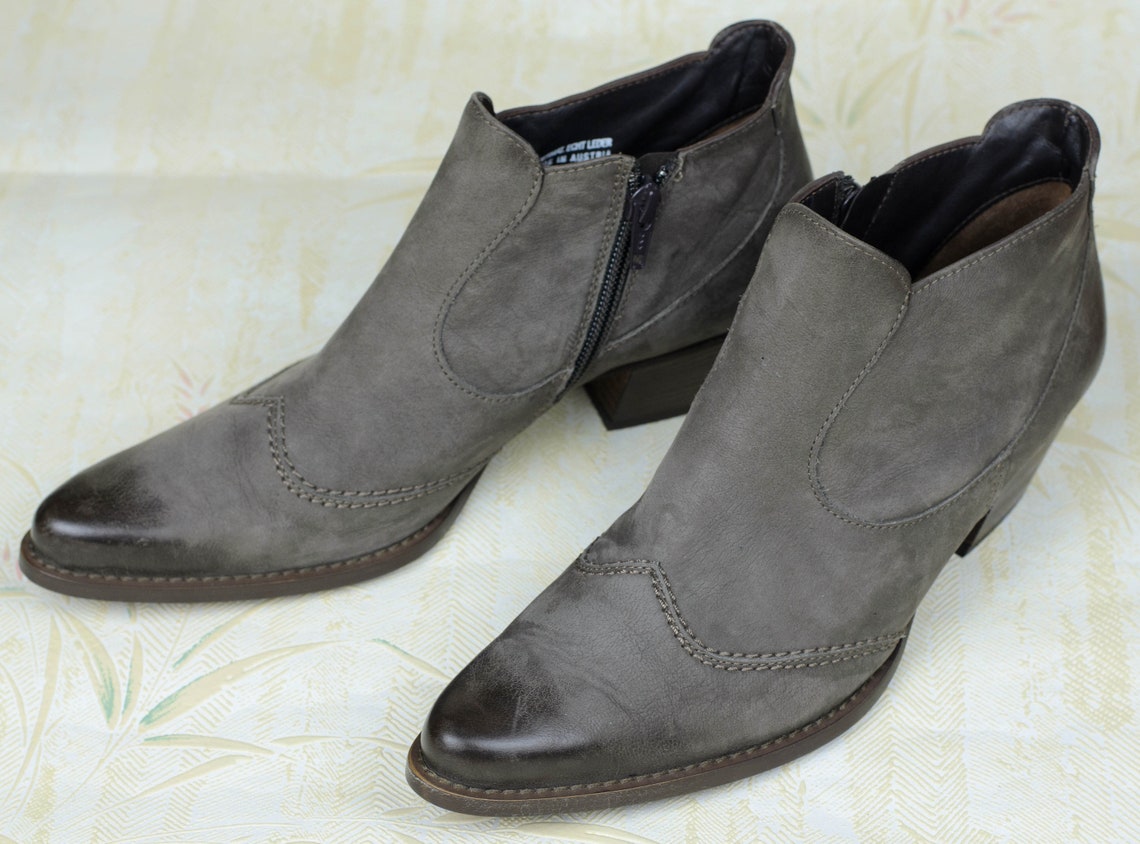 Paul Green Ankle Cowboy Western Boots Zip Handmade Austria | Etsy