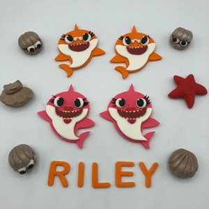 Cupcake fondant requin - cupcake topper - topper fondant - requin - bébé