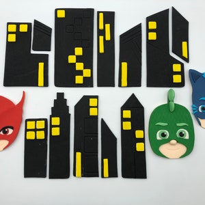 PJ Masks Kuchen Topper - Pj Masken - Cake Topper - Pj Masks Thema - Pj Masken Party - Kuchen Dekoration Set - Fondant Dekoration - Fondant