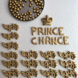 Prince cake combo deco - cake decoration - prince theme topper - cake topper - gold topper - cake decoration set up to 9&quot;cake - prince gold