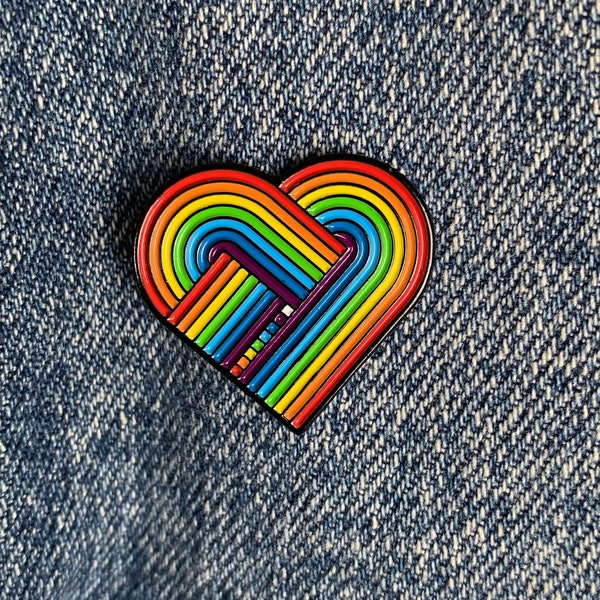 Pride Enamel Pin, LGBTQ pin, Pride enamel, pride pin, Rainbow pin, heart pin, soft enamel, retro pin, pin, heart pin