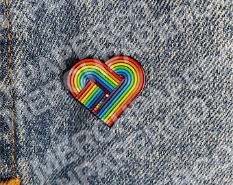 Pride Enamel Pin, LGBTQ pin, Brooches, Pride enamel, pride pin, Rainbow pin, heart pin, soft enamel, retro pin, pin, heart pin