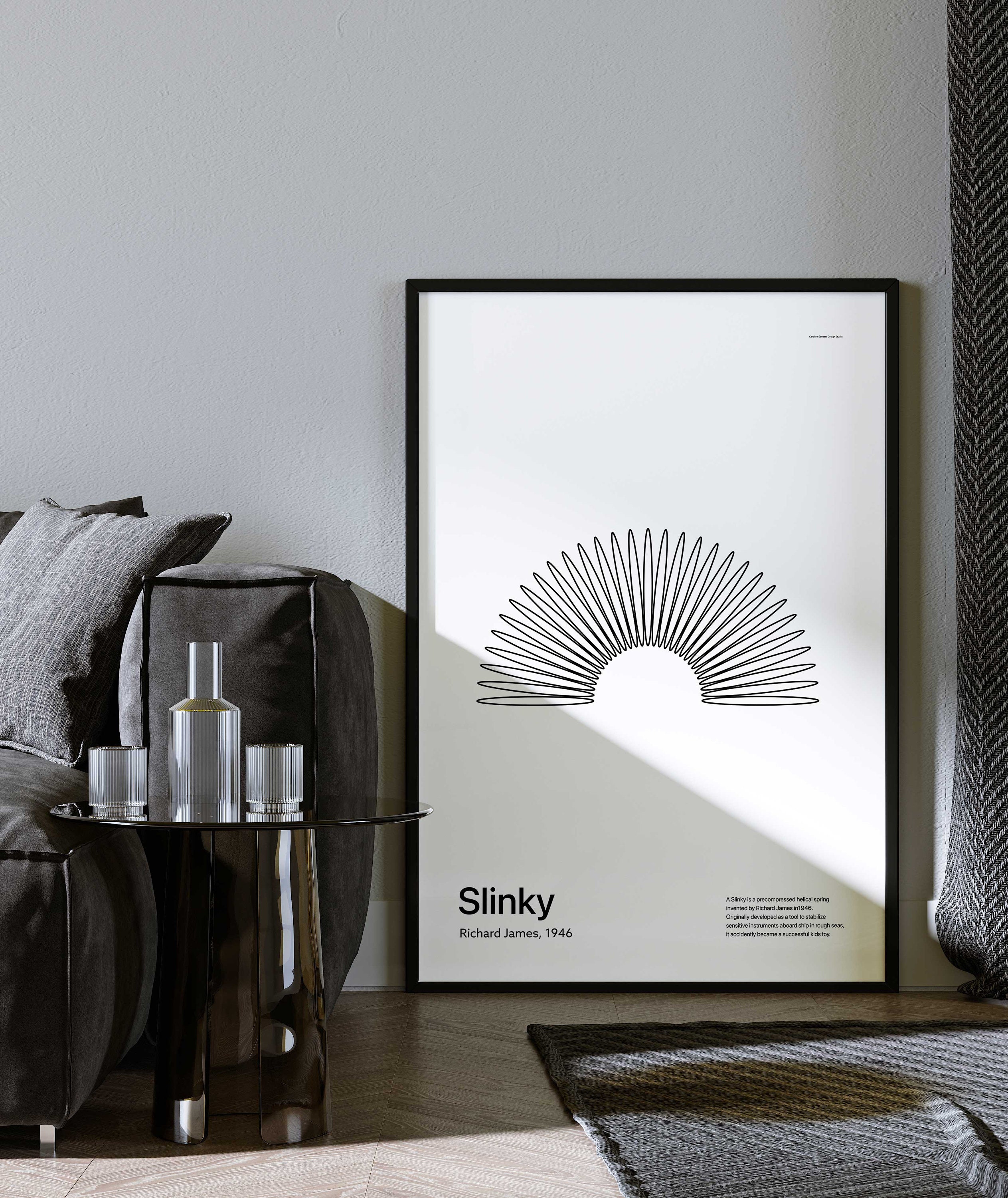 Physical Printed Poster Minimalist Poster Printable Wall Art Print Housewarming Gift, Printable Poster, art print, Slinky
