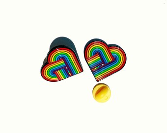 Heart pride enamel pin, pride month, LGBTQ, soft enamel, retro pin, pin, heart, love, tolerance, activism, united symbol