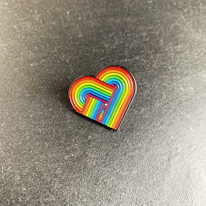 Pride Enamel Pin, LGBTQ heart pin, Pride enamel, lgbtq jewelry brooch, pride pin, Rainbow pin, soft enamel, retro pin
