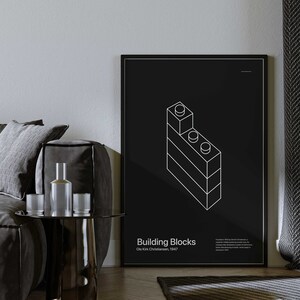Downloadable Minimalist printable art, modern building block poster, geometric art poster, digital download, home decor, print-at-home