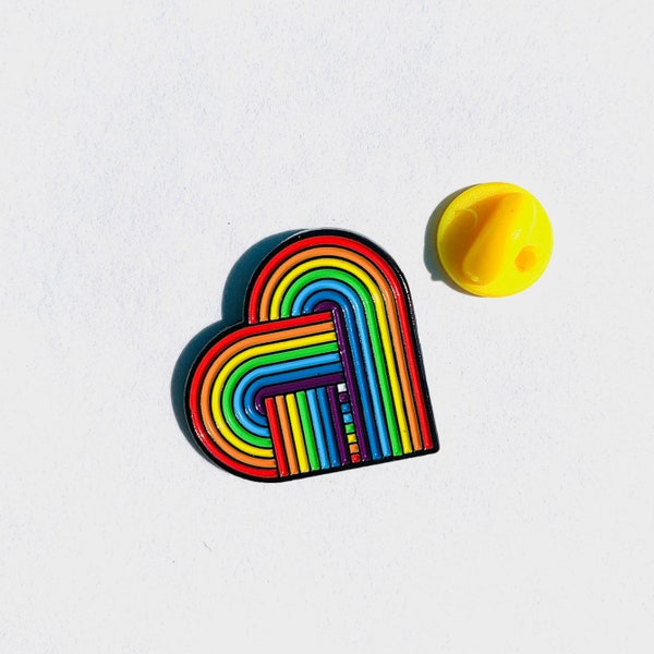 Pride Lapel Pin Badge Pride Enamel Pin, Progress  LGBTQ+ pin, Jewelry Brooches Lapel Pins,  Rainbow pin, heart pin, Gay Pride, retro