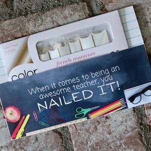 Teacher Gift Envelope for Nail Polish Strips (2 PDF files included) ---INSTANT Digital Download---
