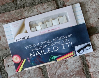 Teacher Gift Envelope for Nail Polish Strips (2 PDF files included) ---INSTANT Digital Download---