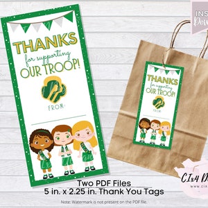 Scouts | Thank You Tags | Juniors | Vertical | Printable | NOT Personalized | ---INSTANT Digital Download---