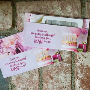 Mani More - Geburtstag - Geschenk Umschlag für Nagellackstreifen (2 PDF-Dateien enthalten) ---Digitaler Download---