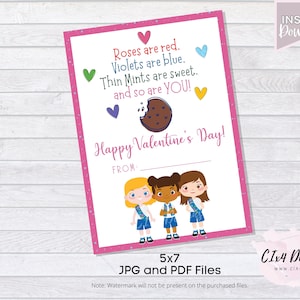 Girl Scouts | Valentine's Day Card - 5x7 | Daisies | Printable | NOT Personalized | ---INSTANT Digital Download---