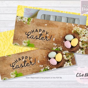 Easter Gift Envelope | For Nail Polish Strips or Gift Certificates | Wood | Yellow Lace | PDF Files ---INSTANT Digital Download---