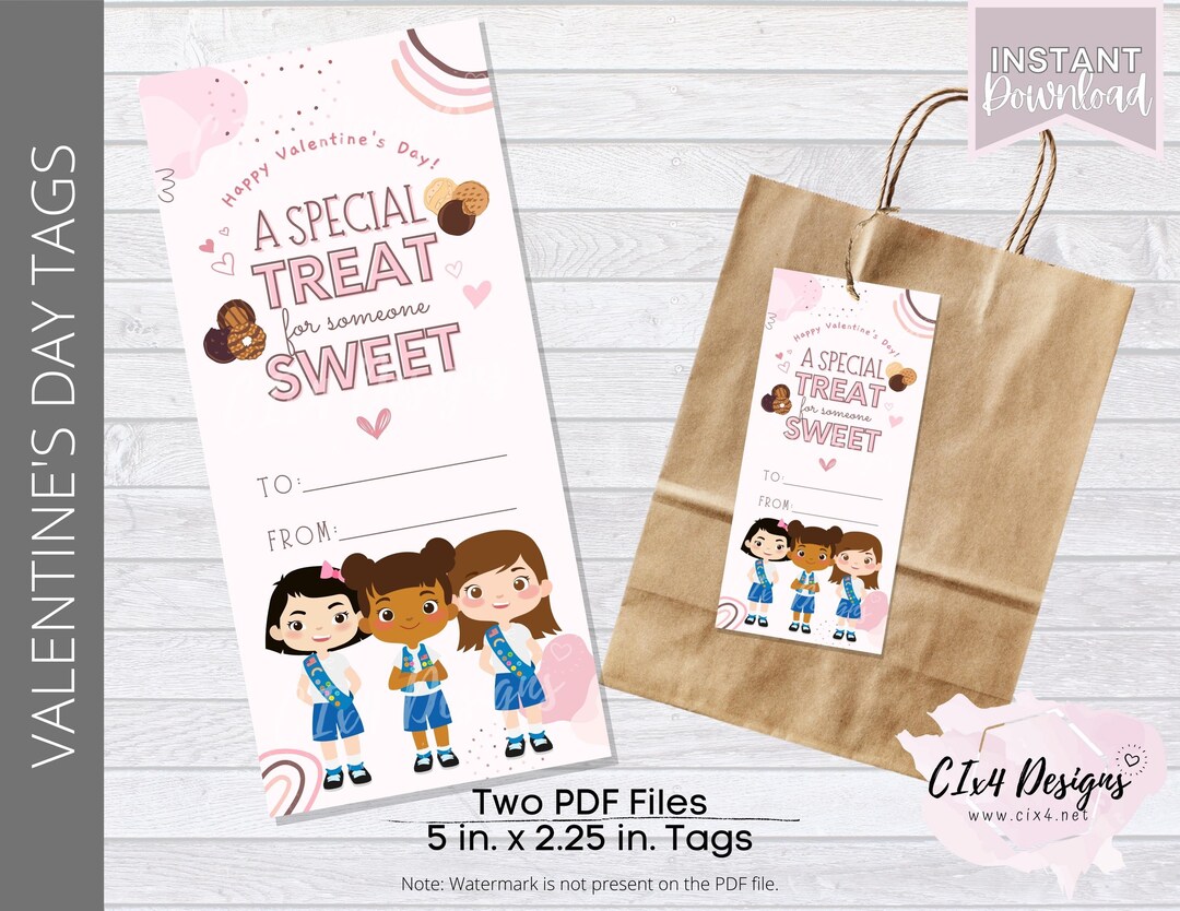 Girl Scout Daisies Version 2 Valentine's Day Tags A Special Treat for ...