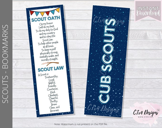 Boy Cub Scout Law Oath PRINTED Poster for Blue Gold Event or Meetings ...