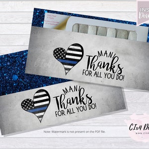 Law Enforcement - Mani Thanks | Gift Envelope for Nail Polish Strips or Gift Certificates | PDF Files ---INSTANT Digital Download---