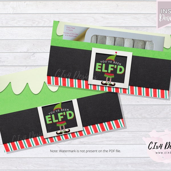 You've Been Elf'd | Gift Envelope for Nail Polish Strips or Gift Certificates | PDF Files ---INSTANT Digital Download---