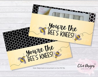 You're the Bee's Knees | Gift Envelope | Nail Polish Strips, Money, Gift Certificates | 2 PDF files included ---INSTANT Digital Download---